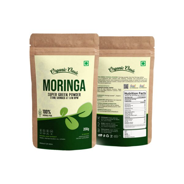 Oraganic Oasis Moringa Powder by Organic Oasis Nutrition Drink  (200 g, No Artificial Flavored) - Image 3