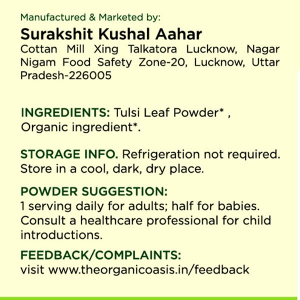 Oraganic Oasis Tulsi Powder by Organic Oasis Nutrition Drink  (200 g, Natural Flavored) - Image 5