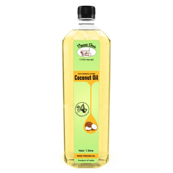 Oraganic Oasis Coconut Oil | Cold-pressed Kachi Ghani | Pure & Natural | Lab-tested Coconut Oil Plastic Bottle (250 ml - 1 L)