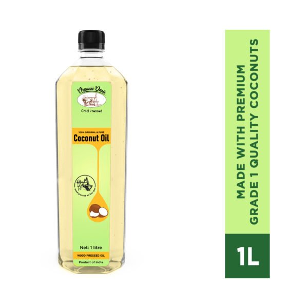 Oraganic Oasis Coconut Oil | Cold-pressed Kachi Ghani | Pure & Natural | Lab-tested Coconut Oil Plastic Bottle (250 ml - 1 L) - Image 5