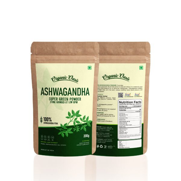 Oraganic Oasis Ashwagandha Powder by Organic Oasis Nutrition Drink  (200 g, No Artificial Flavored) - Image 3