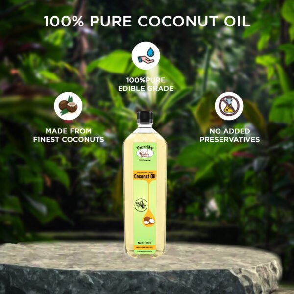 Oraganic Oasis Coconut Oil | Cold-pressed Kachi Ghani | Pure & Natural | Lab-tested Coconut Oil Plastic Bottle (250 ml - 1 L) - Image 4