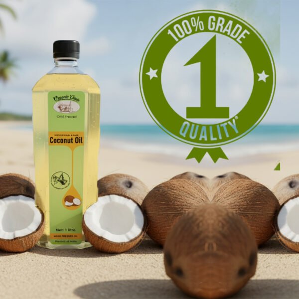 Oraganic Oasis Coconut Oil | Cold-pressed Kachi Ghani | Pure & Natural | Lab-tested Coconut Oil Plastic Bottle (250 ml - 1 L) - Image 6